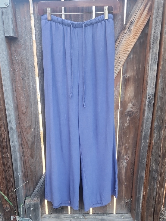 Pants - New Women's Wide-Leg Drawstring Pants - Blue